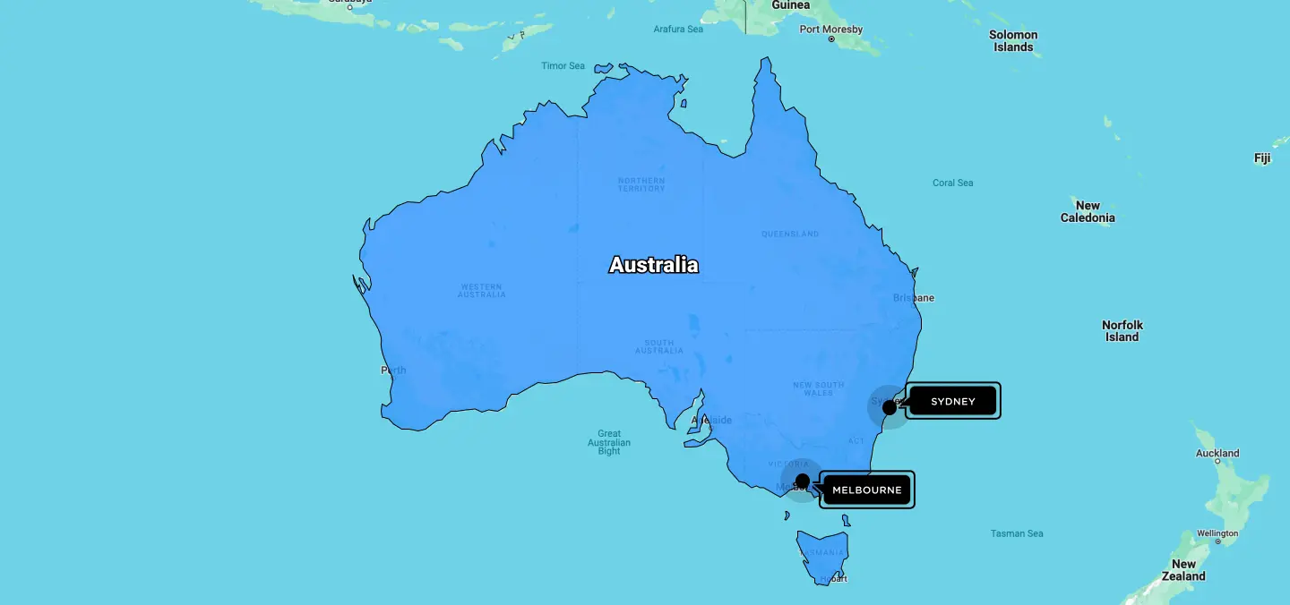 Service Area Map - Greater Sydney